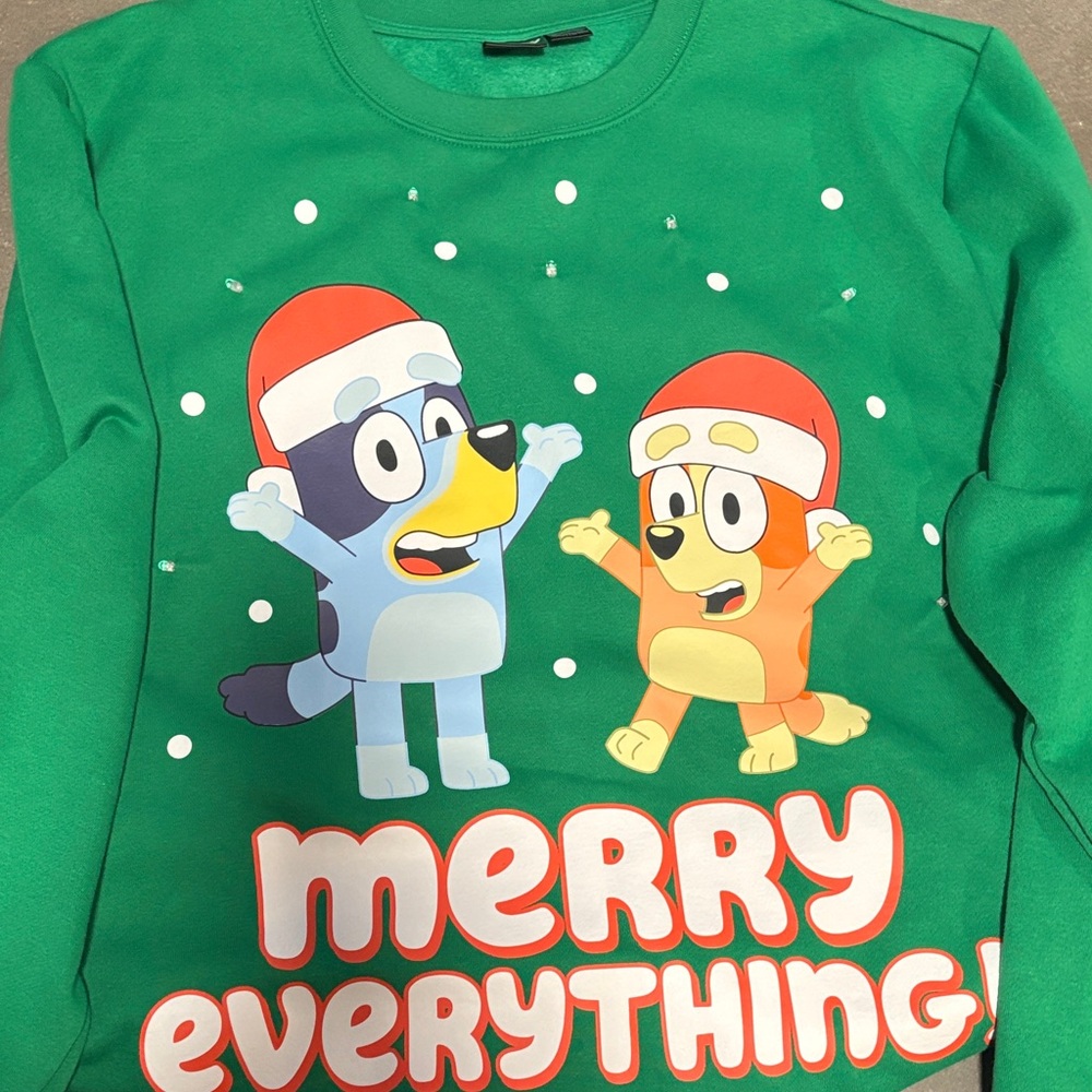 Bluey Adult Unisex XXL Light Up Christmas Sweater.